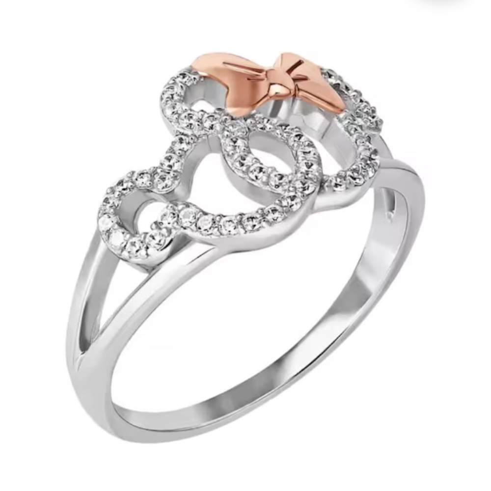 Diamonique's Disney Interlocked Minnie & MickeyRing, Sterling - Picture 2 of 11
